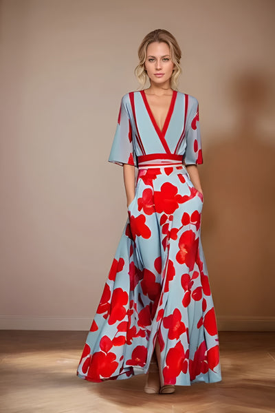 Isabella™ | Elegant Wrap-Style Floral Dress