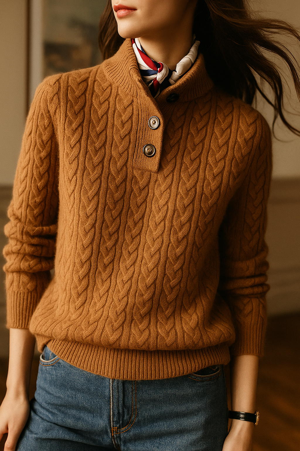 Arden ™ Button-Up Cashmere Sweater