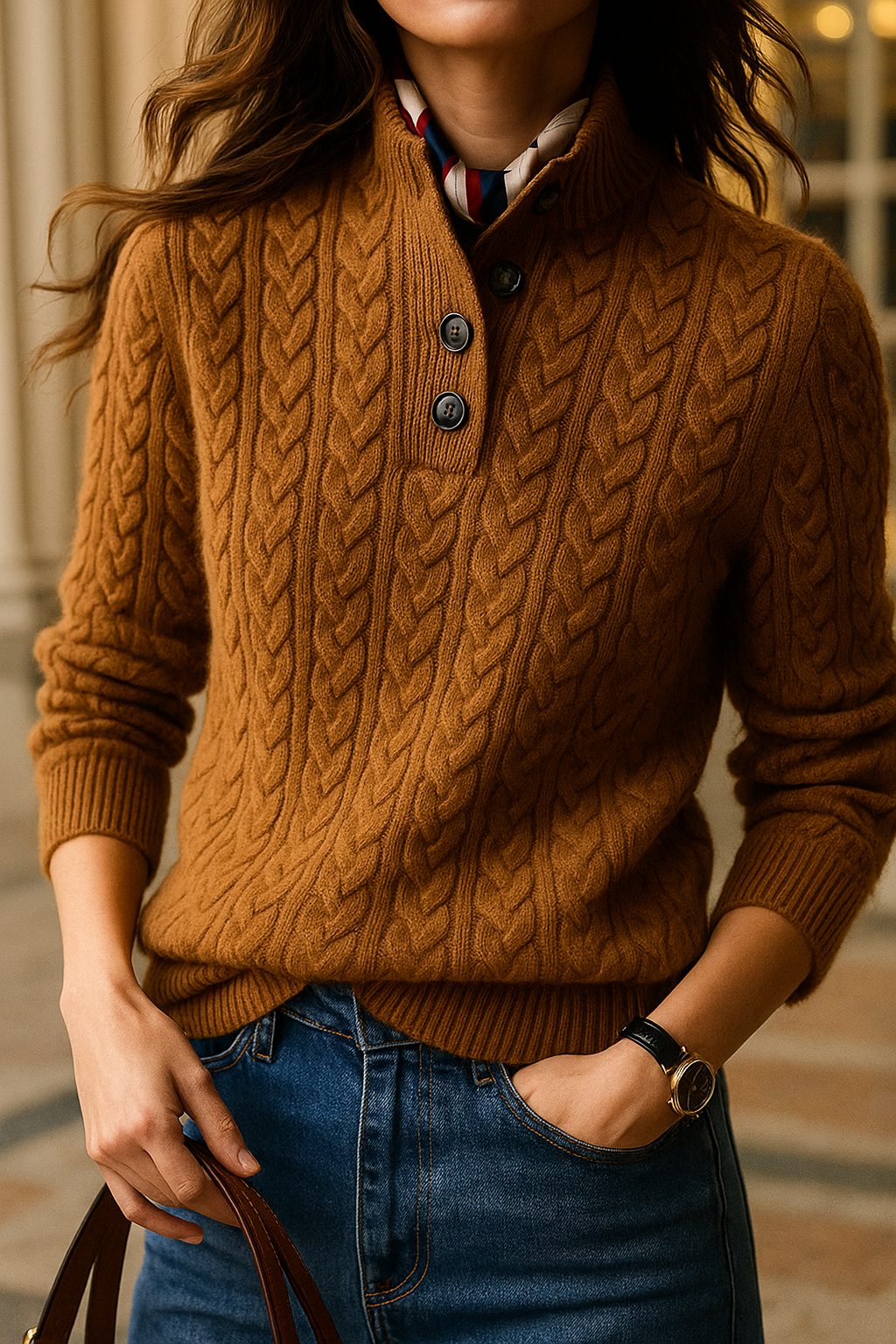 Arden ™ Button-Up Cashmere Sweater