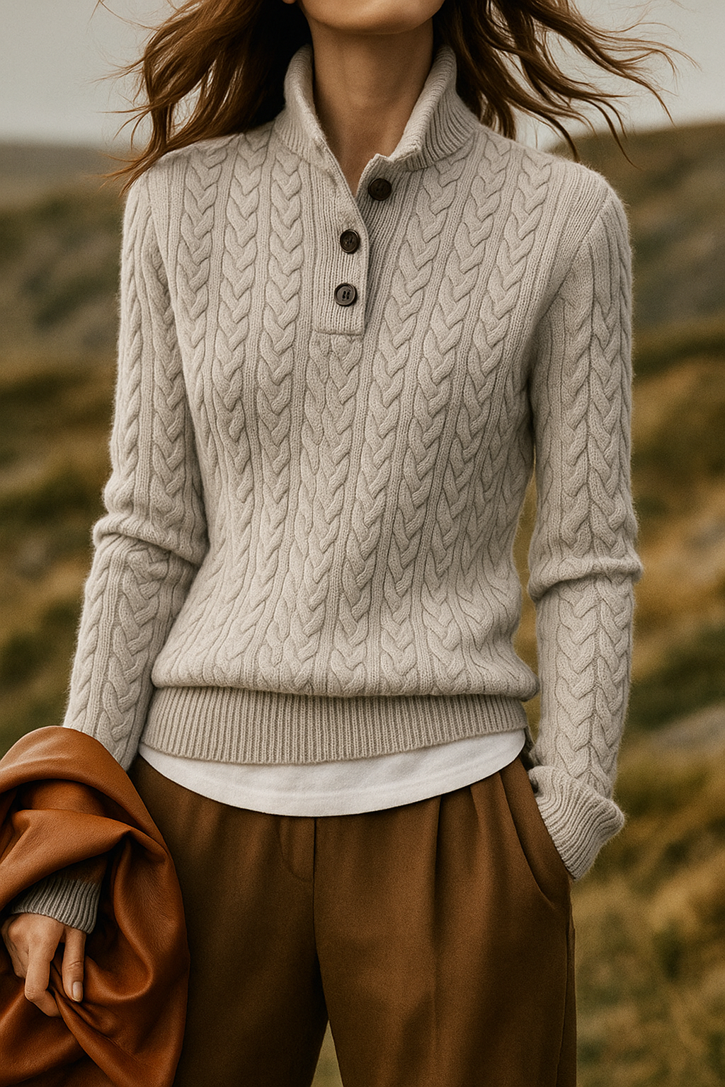 Arden ™ Button-Up Cashmere Sweater