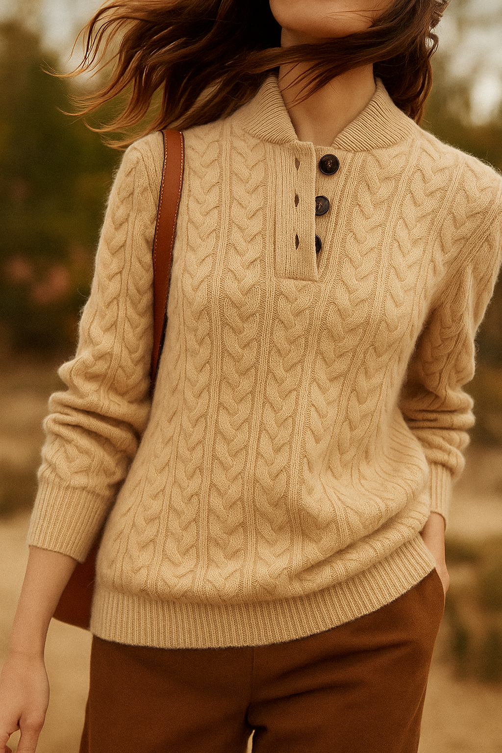 Arden ™ Button-Up Cashmere Sweater