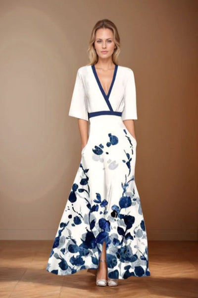 Isabella™ | Elegant Wrap-Style Floral Dress