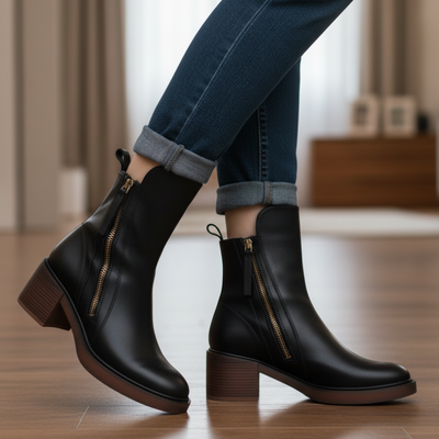 Valorine™ | Black Leather Boots