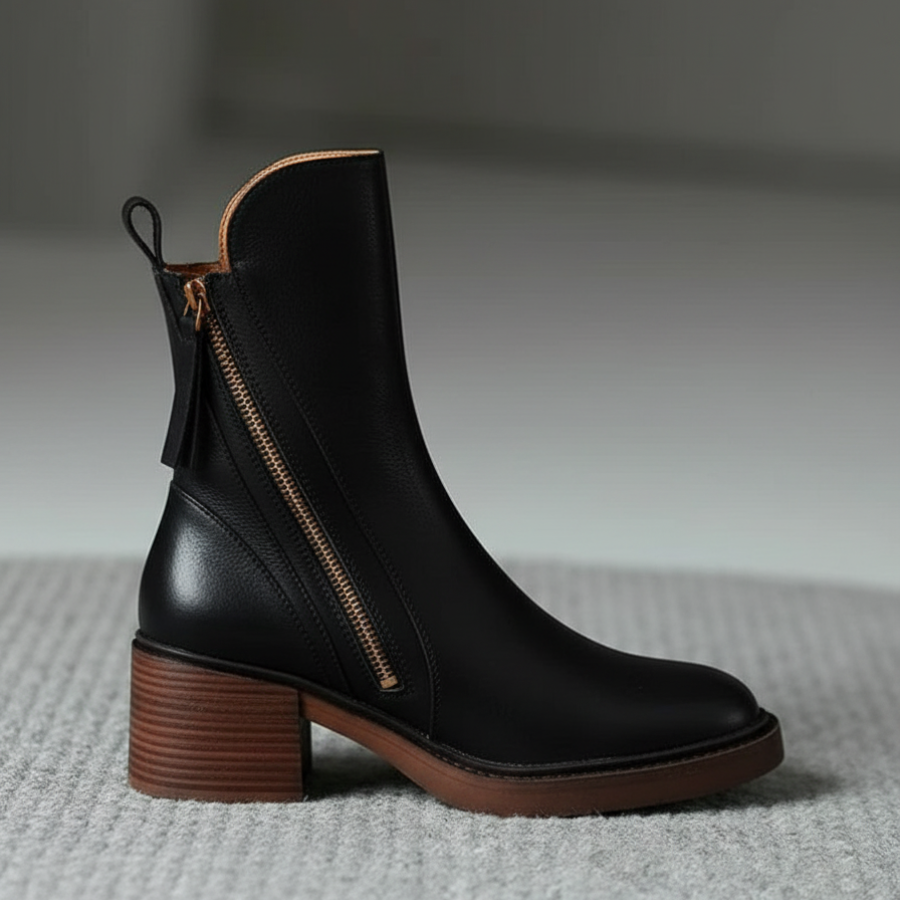Valorine™ | Black Leather Boots