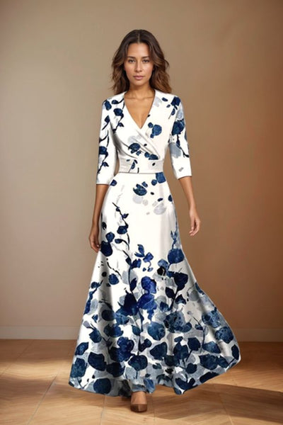 Isabella™ | Elegant Wrap-Style Floral Dress
