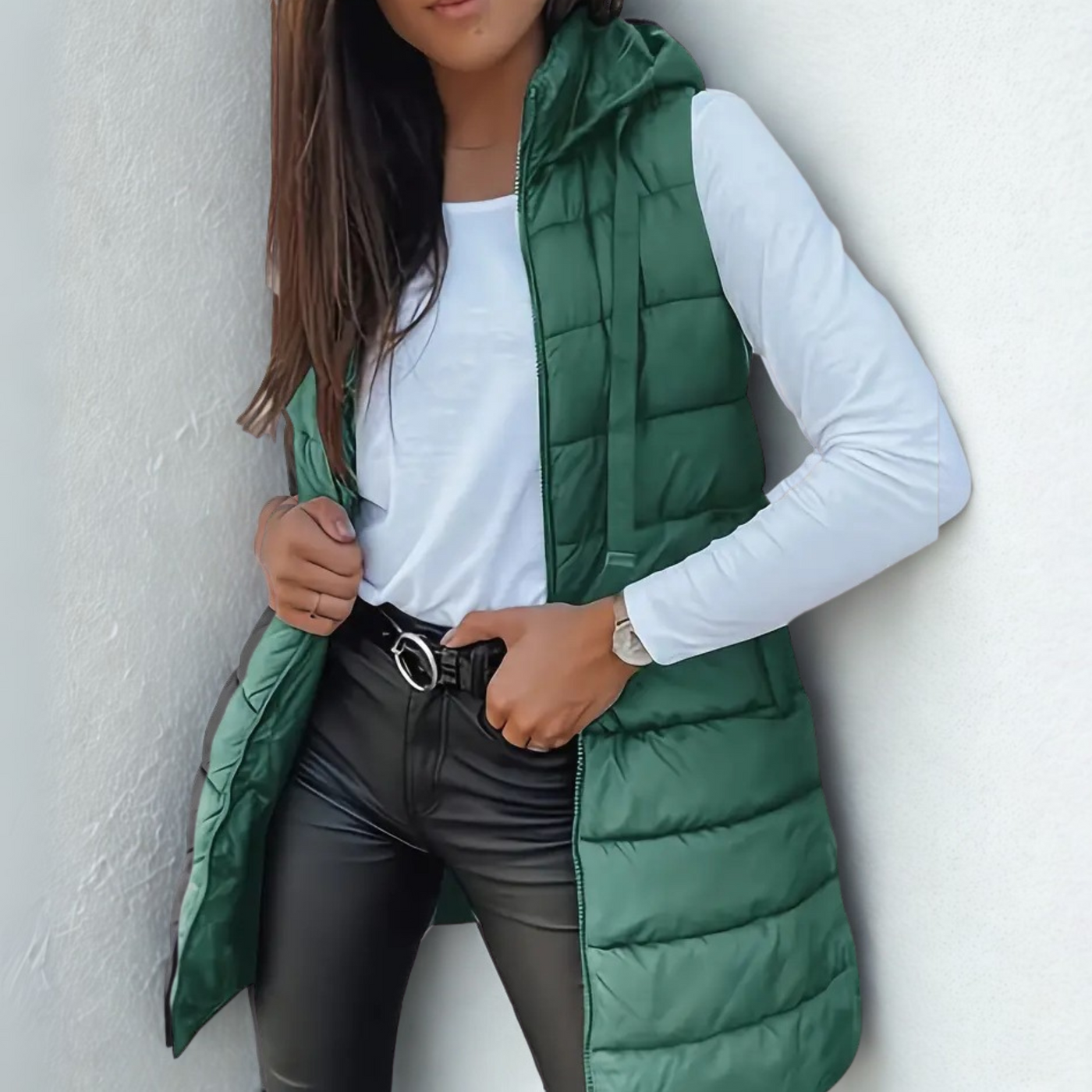 RAIN™ | Casual Sleeveless Hood Long Puffer Vest