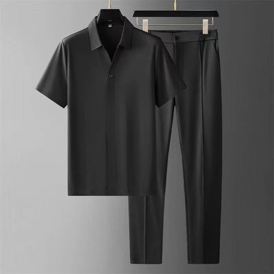 Leando ™ |  Ice Silk Polo and Trousers Set