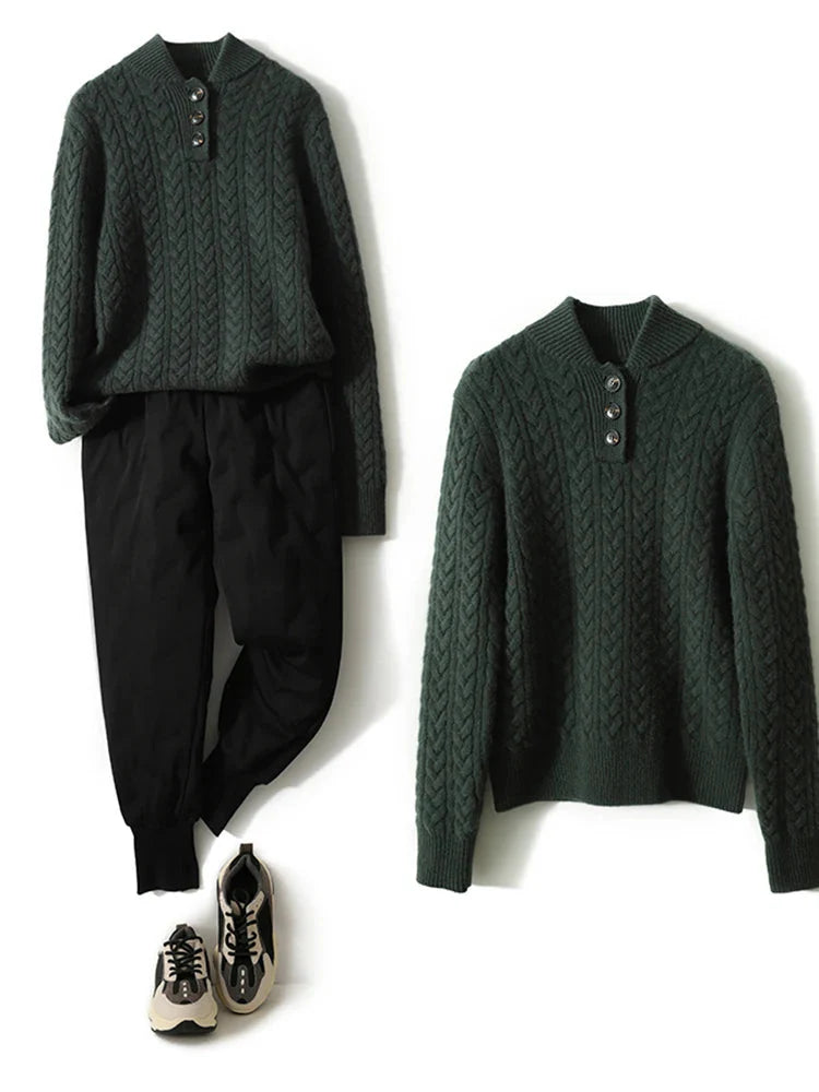 Arden ™ Button-Up Cashmere Sweater