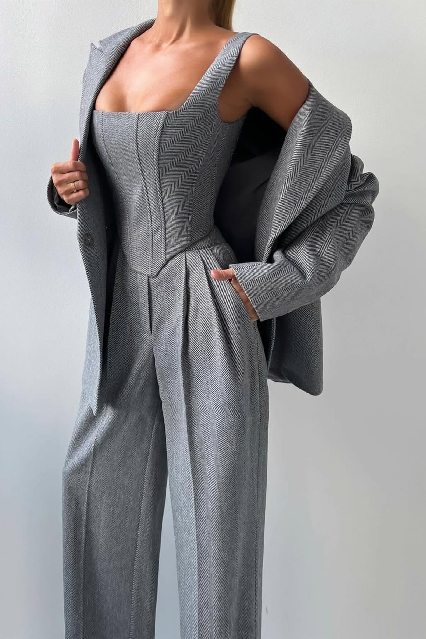 Dolce ™  Elegant Three-Piece Ensemble with Double Blazer