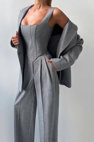 Dolce ™  Elegant Three-Piece Ensemble with Double Blazer