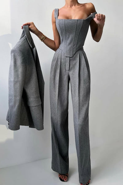 Dolce ™  Elegant Three-Piece Ensemble with Double Blazer