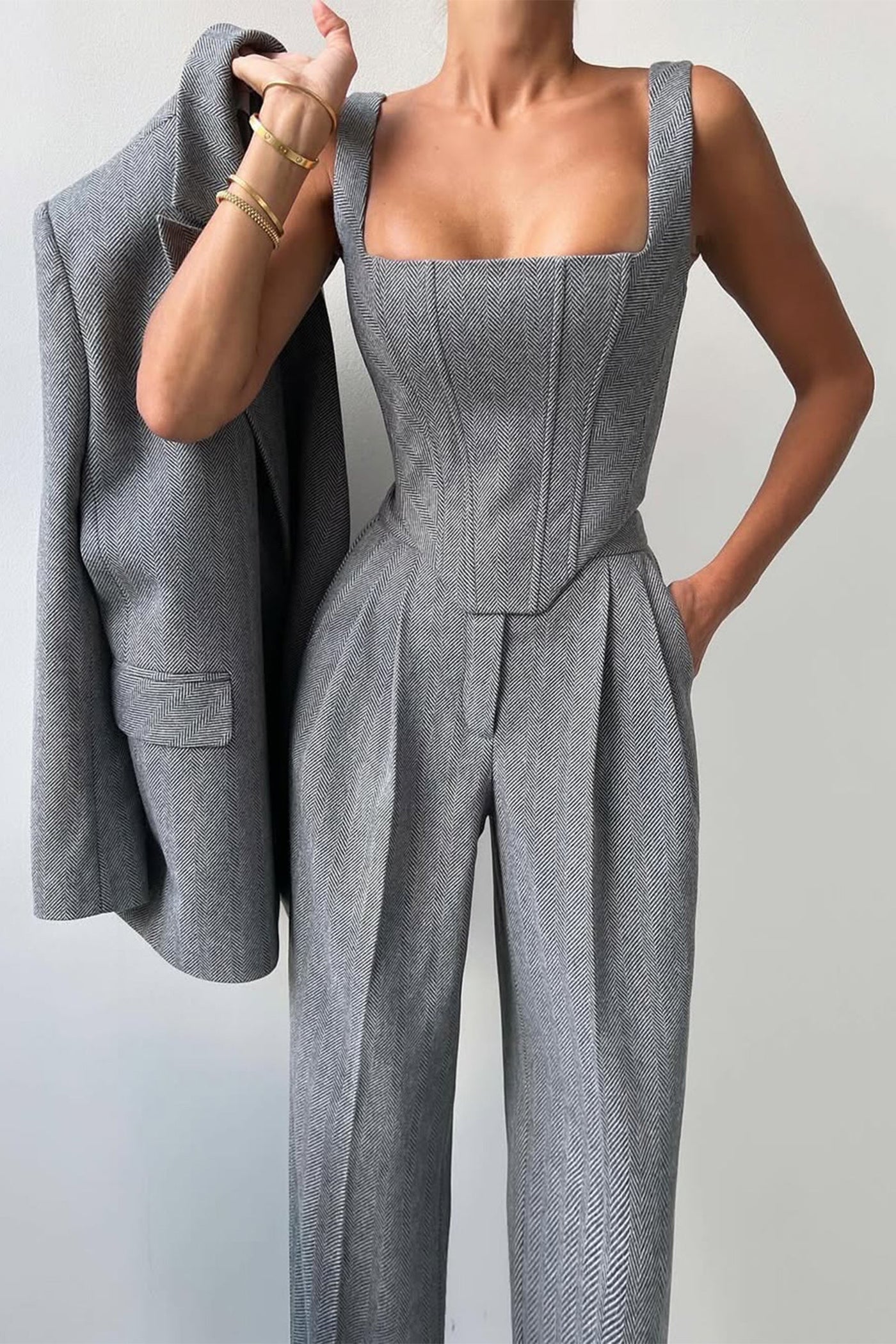 Dolce ™  Elegant Three-Piece Ensemble with Double Blazer