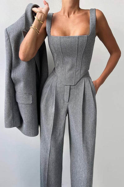 Dolce ™  Elegant Three-Piece Ensemble with Double Blazer
