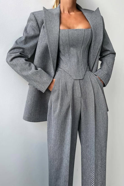 Dolce ™  Elegant Three-Piece Ensemble with Double Blazer