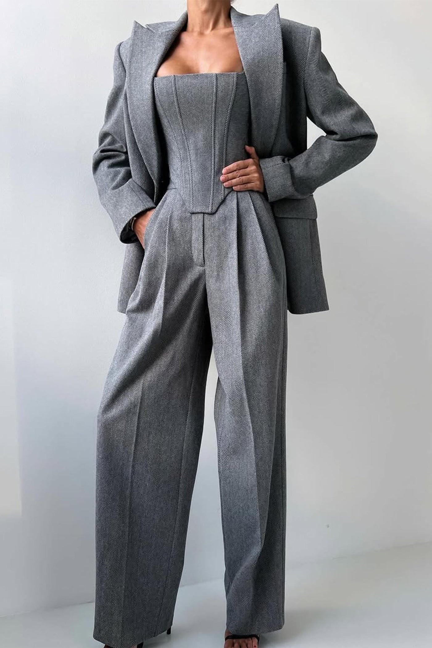 Dolce ™  Elegant Three-Piece Ensemble with Double Blazer