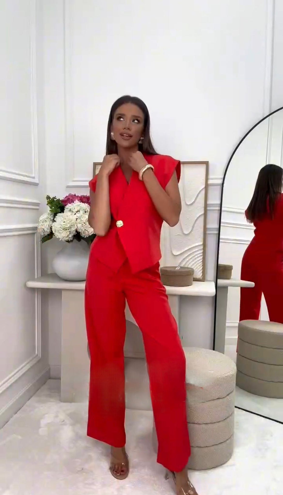 Kira Set – High-Waisted Pants + Waistcoat