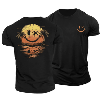 Smiley Sunset Beach T-shirt
